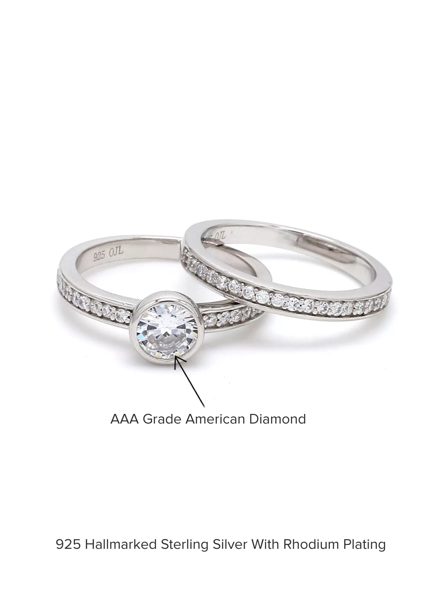 1 Carat American Diamond Solitaire Ring With A Band