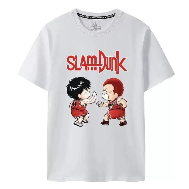 100% Cotton T-Shirt SLAM DUNK Men's T-Shirt Large Print Casual Tee