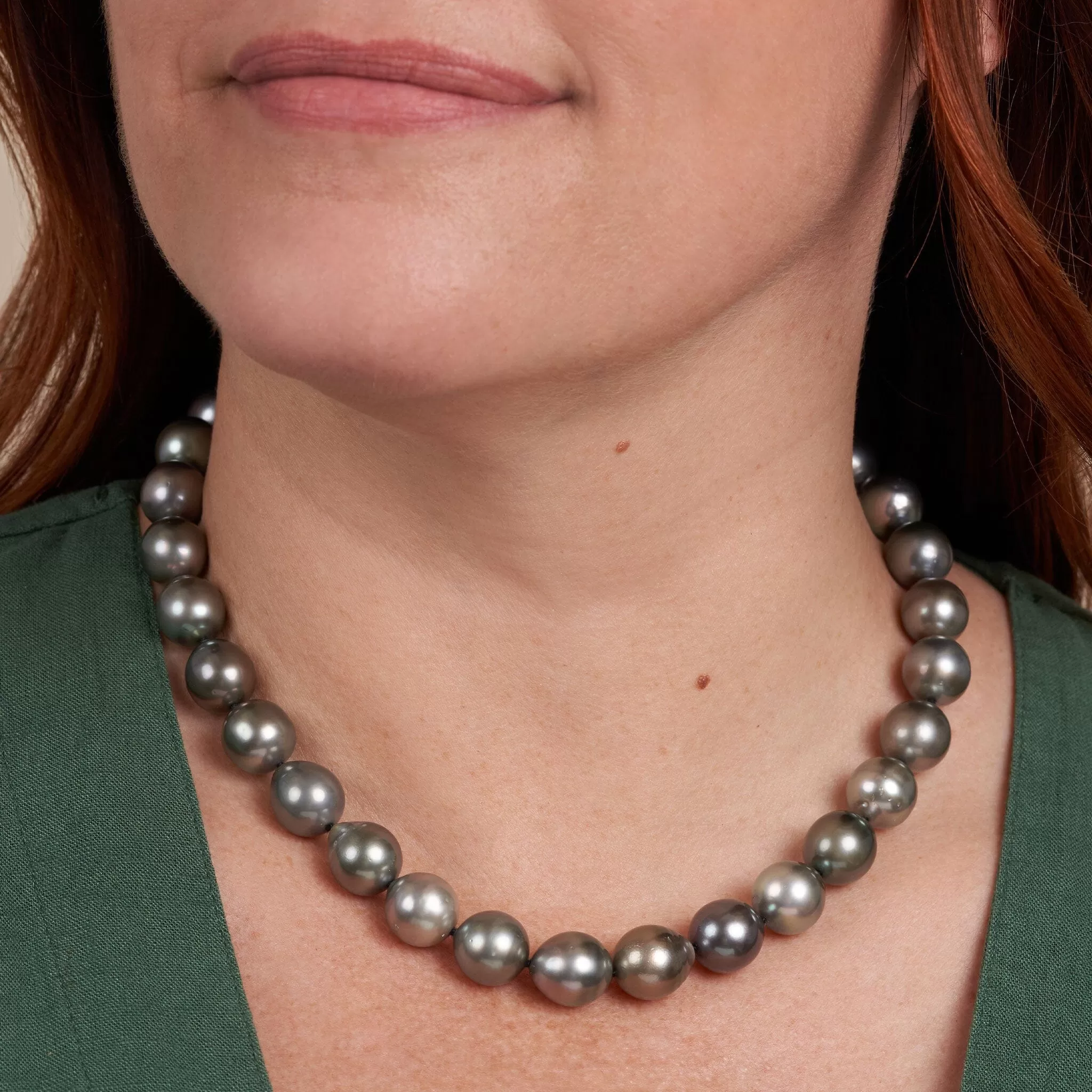 12.0-12.8 mm AA /AAA Tahitian Drop Pearl Necklace