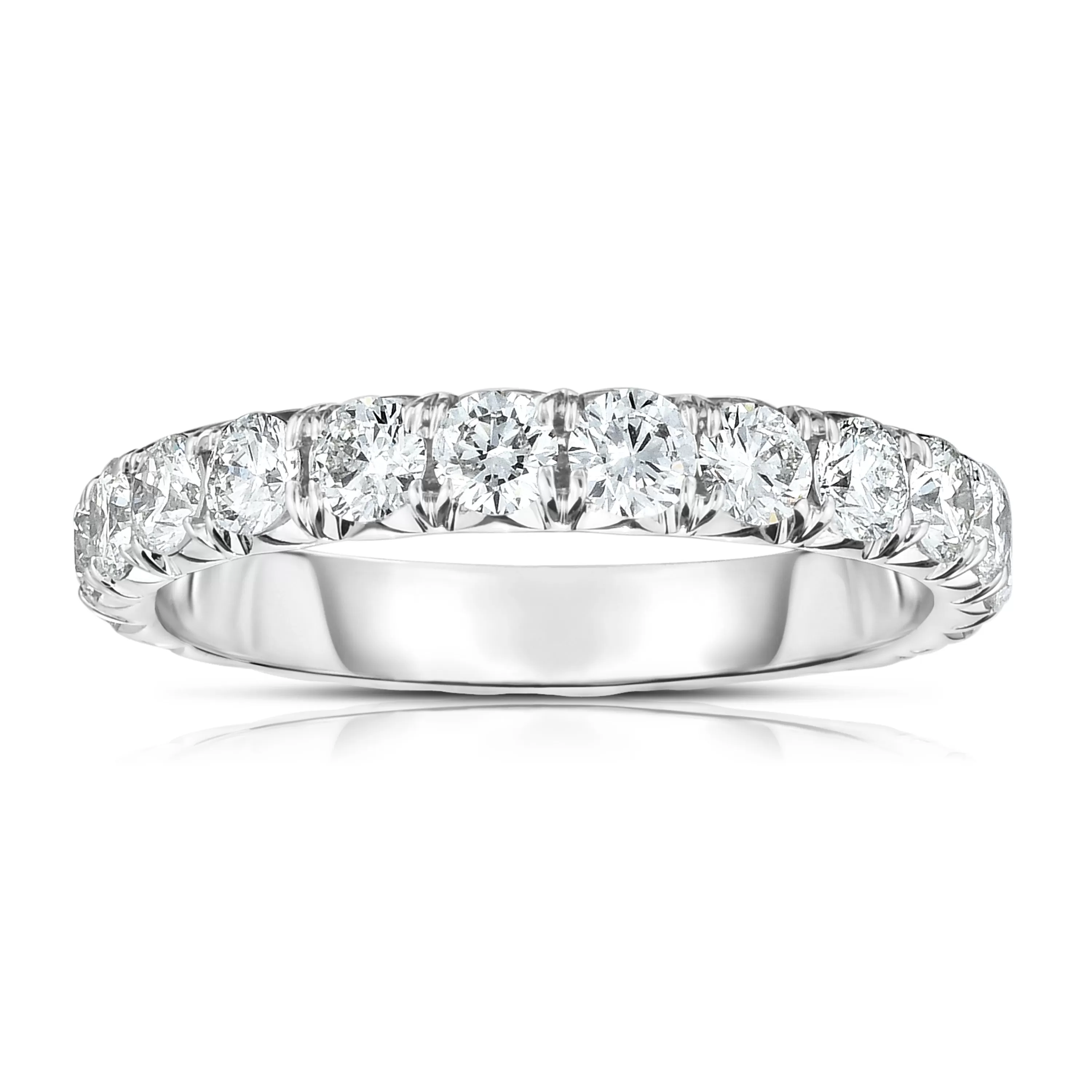 14k White Gold French Cut Eternity Band SZ 6.5