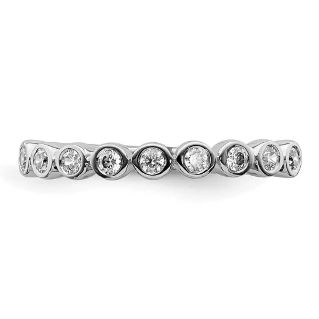 14K White Gold Lab Diamond Half Eternity Ring