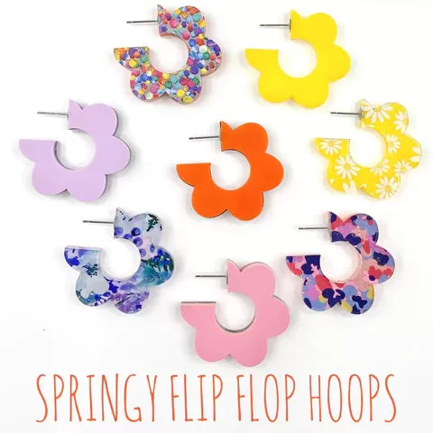 1.5 Flippy Acrylic Hoop Earrings- Pretty Posey & Pink