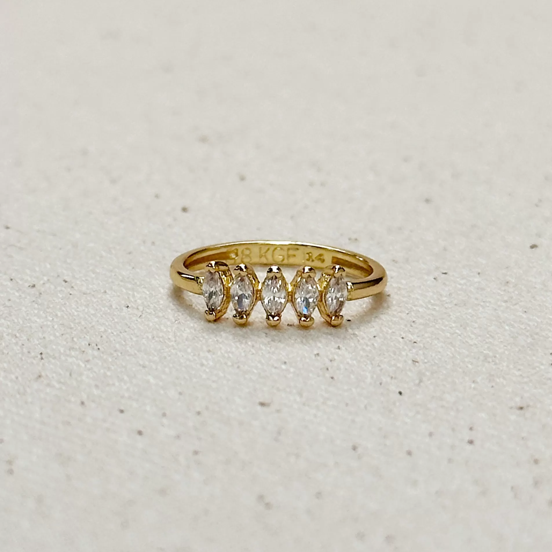 18k Gold Filled Marquise CZ Ring