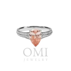 18K GOLD PINK LAB DIAMOND RING 1.79 CTW