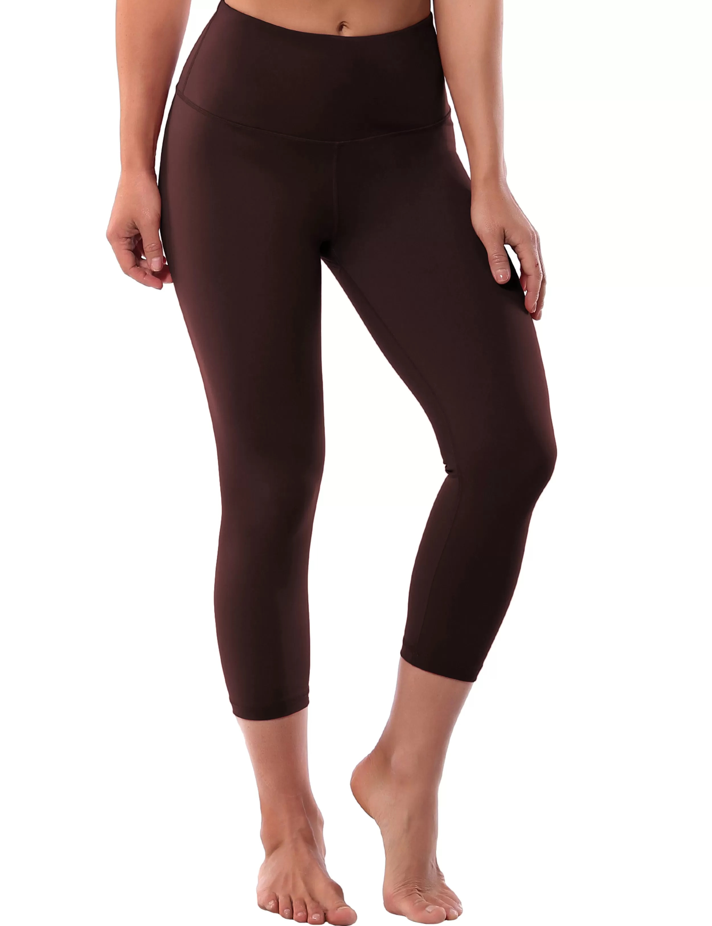 19 High Waist Crop Tight Capris mahoganymaroon_yogastudio