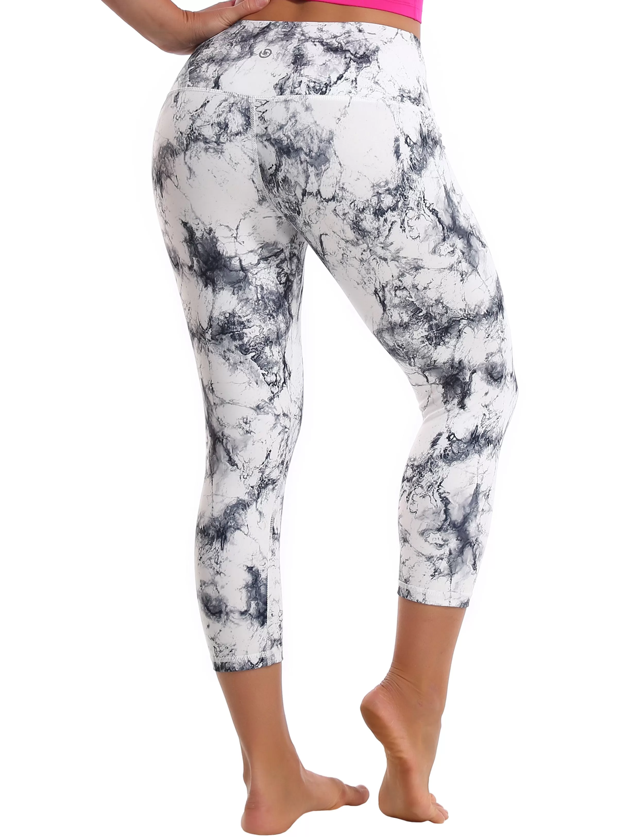 19 Printed Side Pockets Capris arabescato_yogastudio