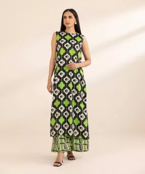 2 Piece - Printed Silk Suit