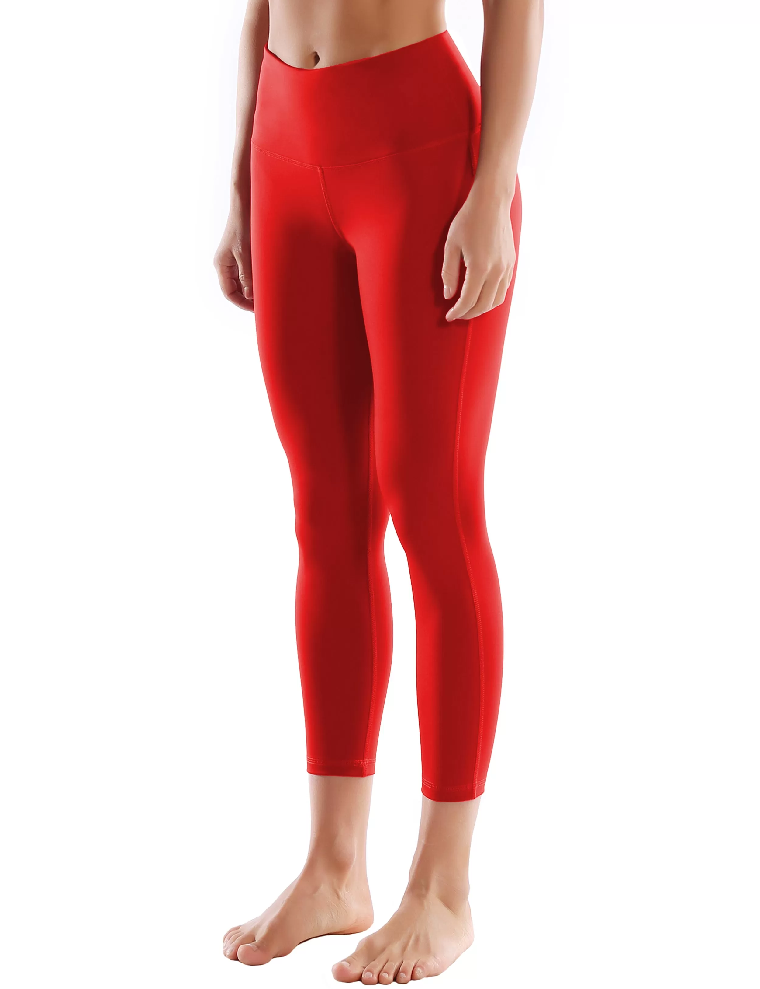 22 High Waist Side Line Capris scarlet_yogastudio