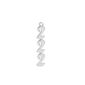 222 Angel Number Charm | Sterling Silver