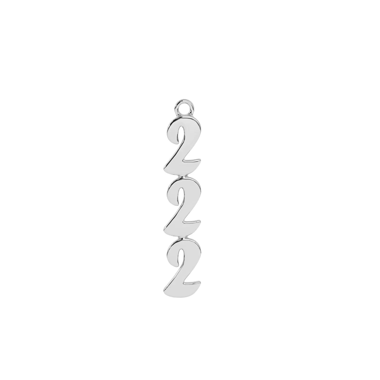 222 Angel Number Charm | Sterling Silver