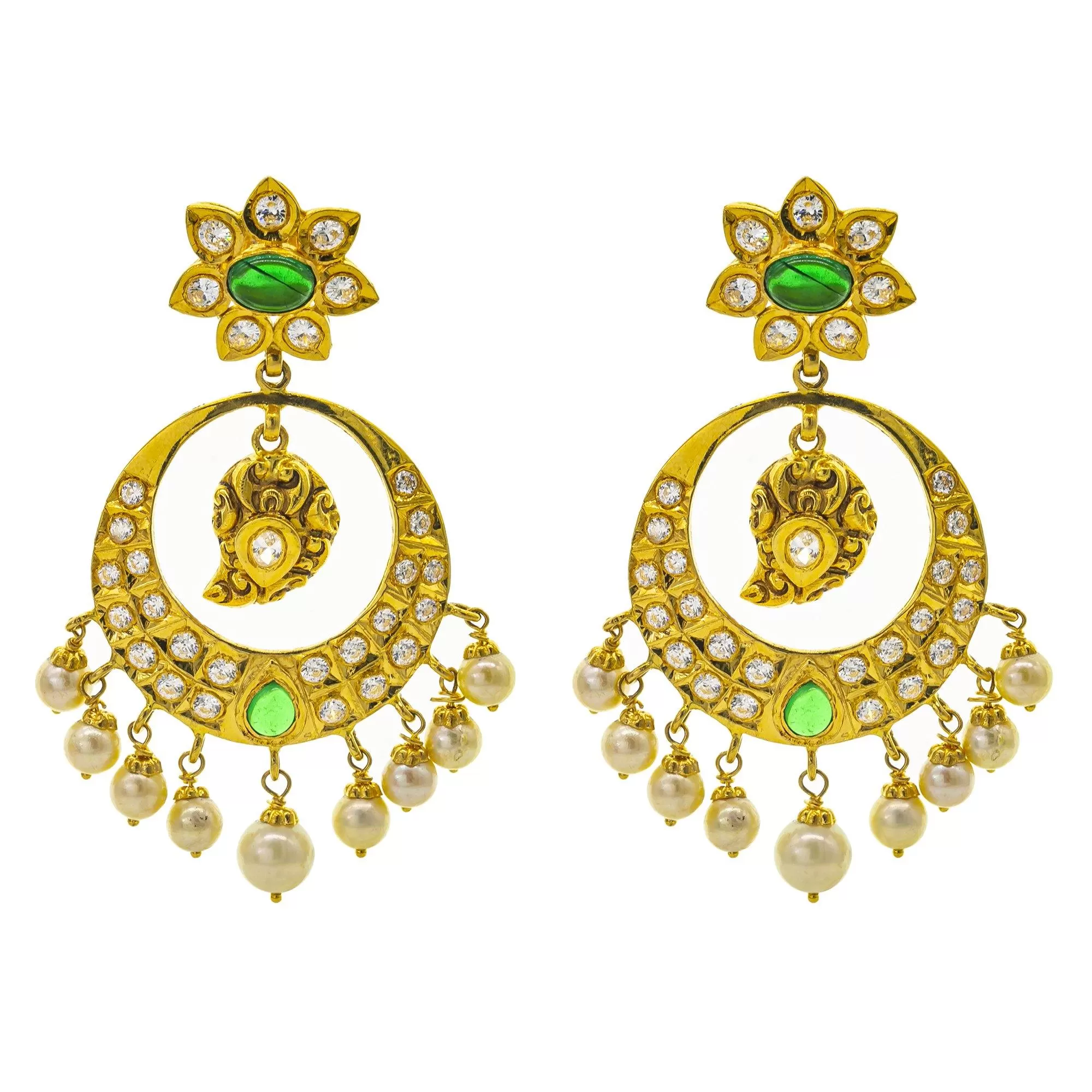 22K Gold & Gemstone Anjali Laxmi Set