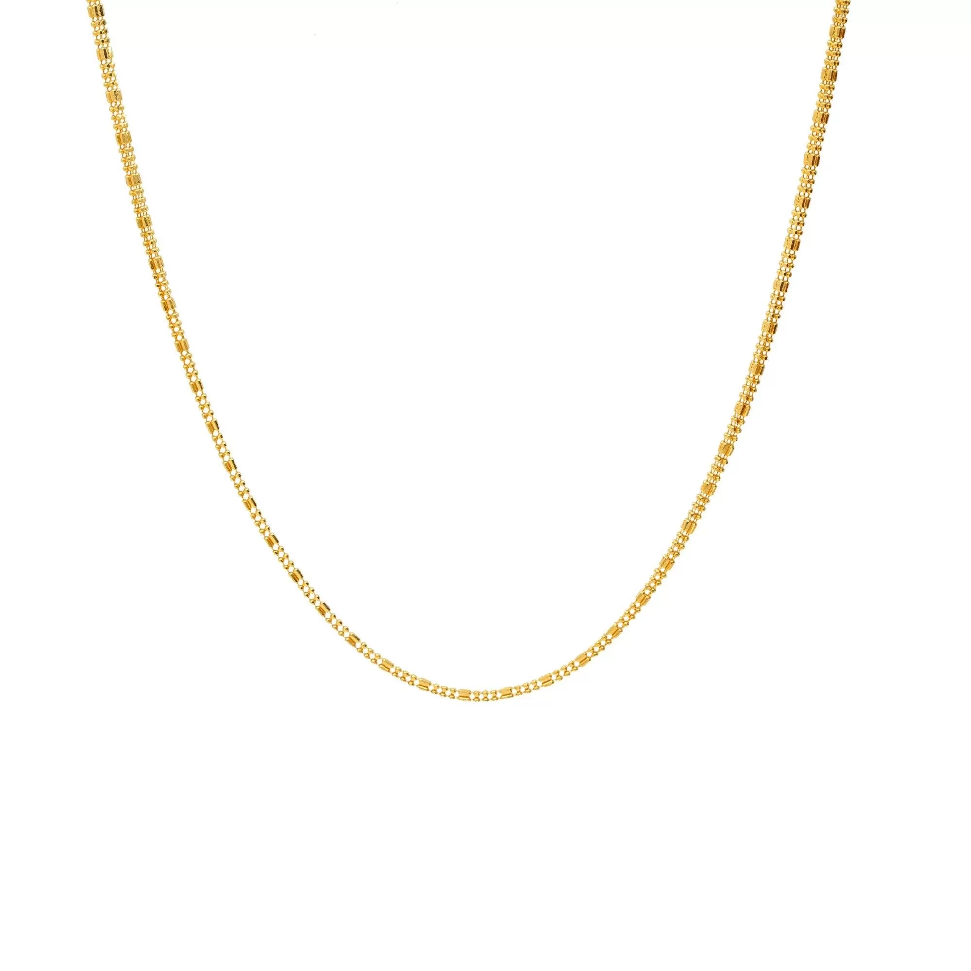 22K Yellow Gold Dotted Classic Chain