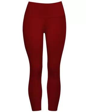 22" High Waist Crop Tight Capris cherryred