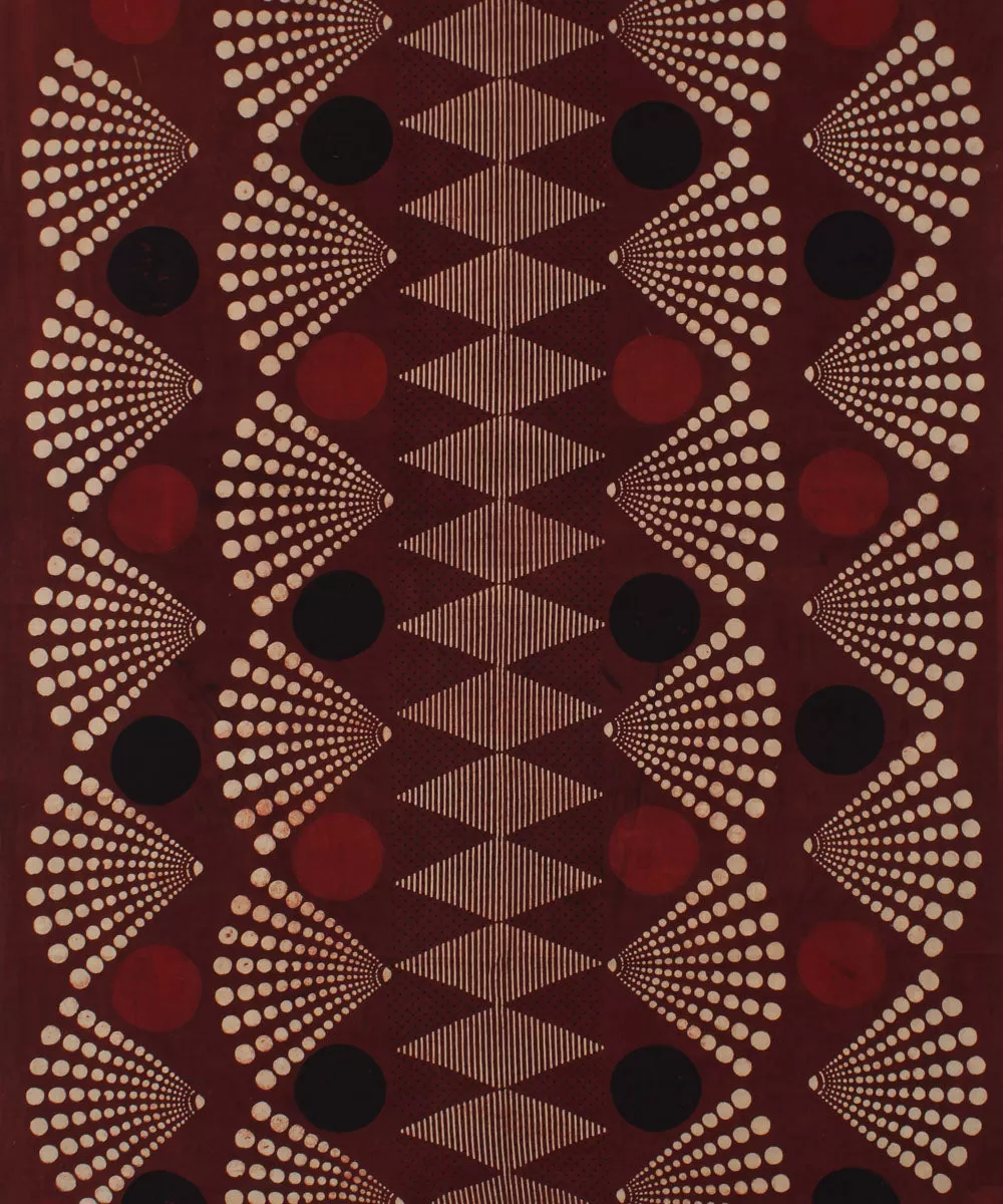 3m maroon cotton ajrakh kurta hand printed material