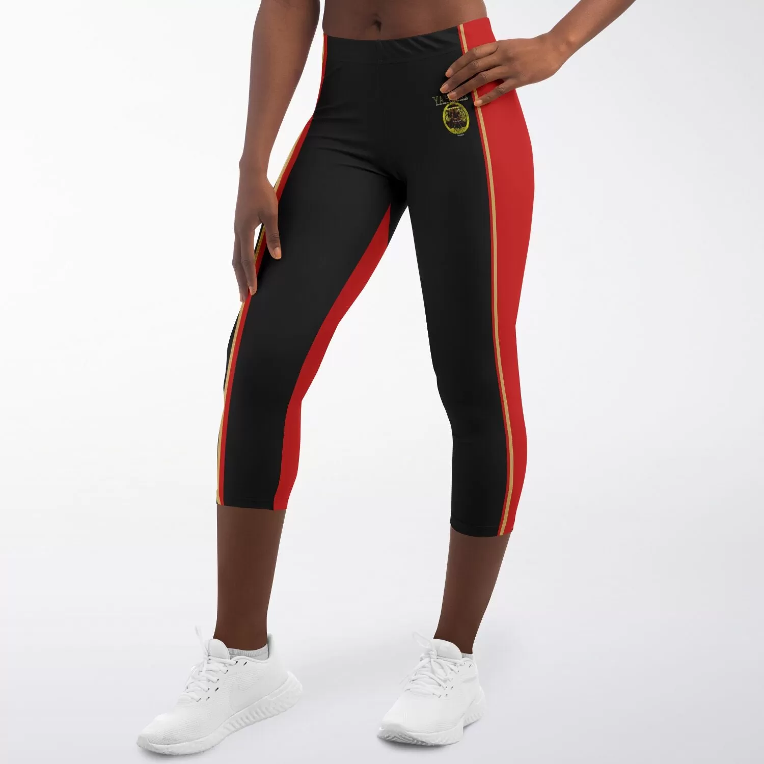 A-Team 01 Red Designer Capri Leggings