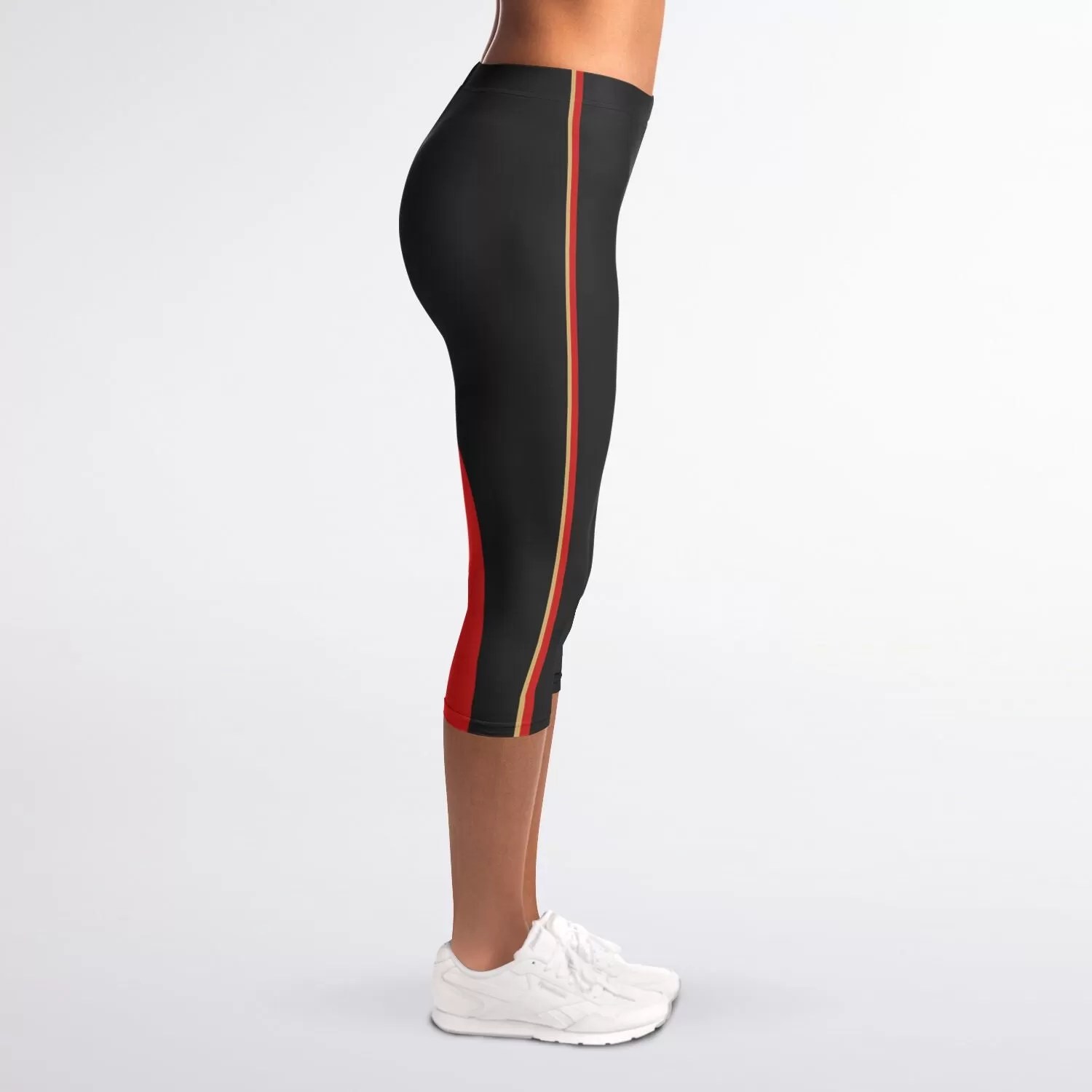 A-Team 01 Red Designer Capri Leggings