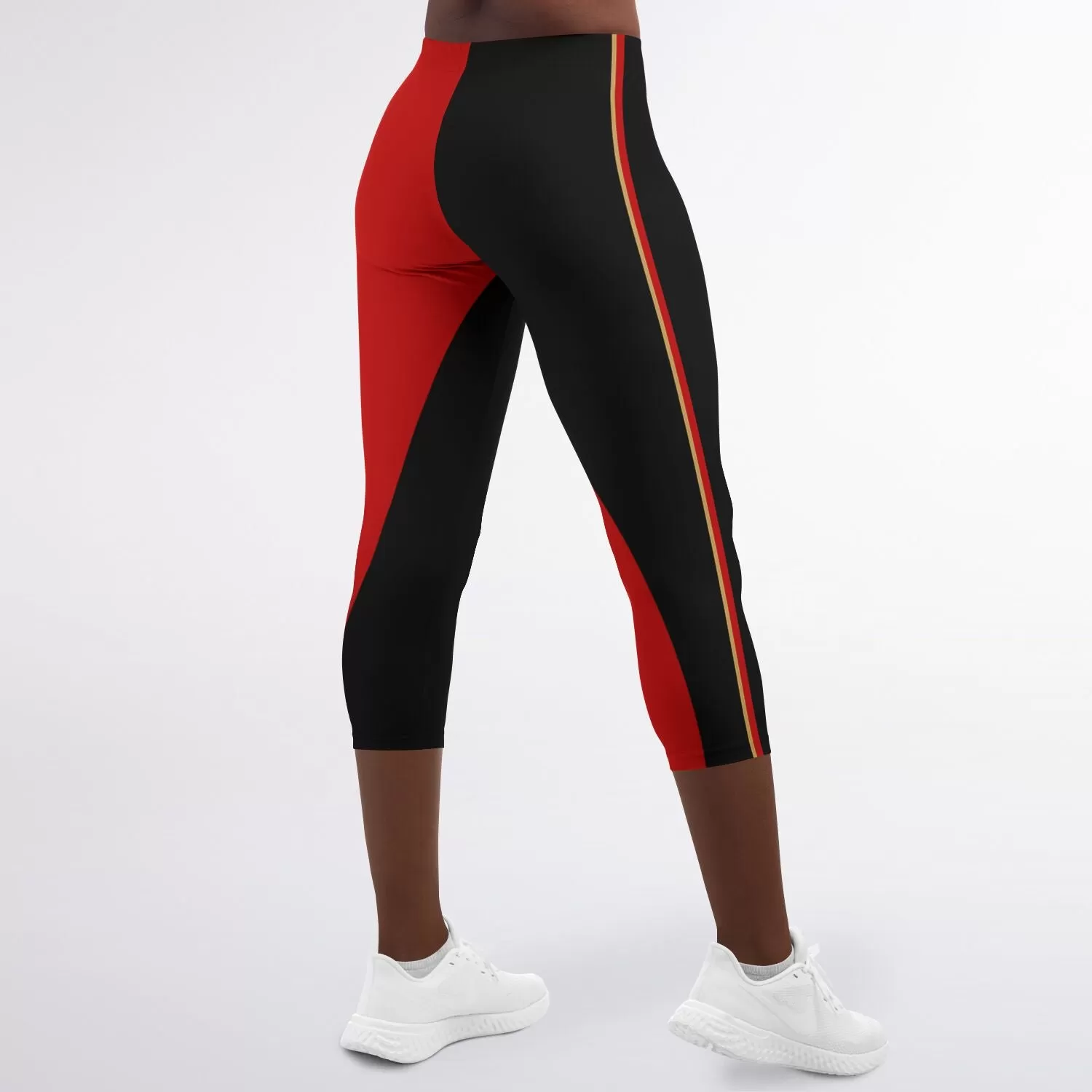 A-Team 01 Red Designer Capri Leggings