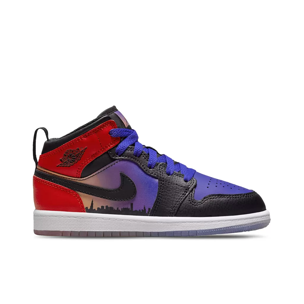 Air Jordan 1 Mid SS Skyline (PS) - Concord/Black/University Red