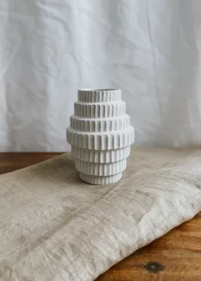 Aleca Ceramic Tower Vase Ivory