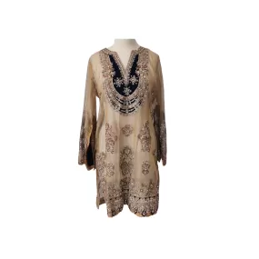 Aleena & Fareena Bronze Net Embellished Kurta | Pre loved |