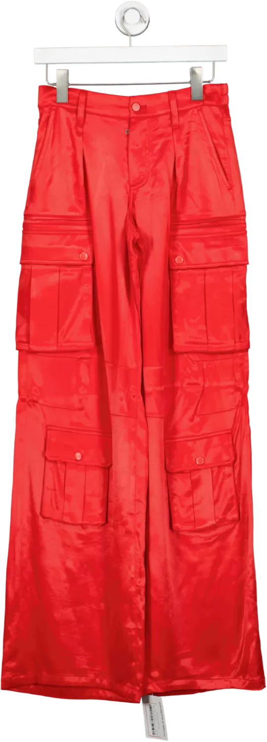 Alice   Olivia Red Hayes Mid-rise Cargo Trousers UK 8