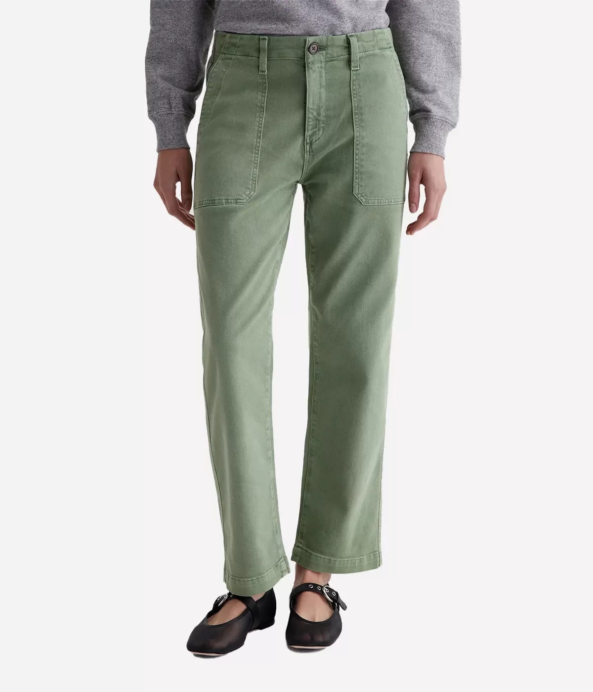 Analeigh High-Rise Straight Crop Jean in Sulfur Forest Pike