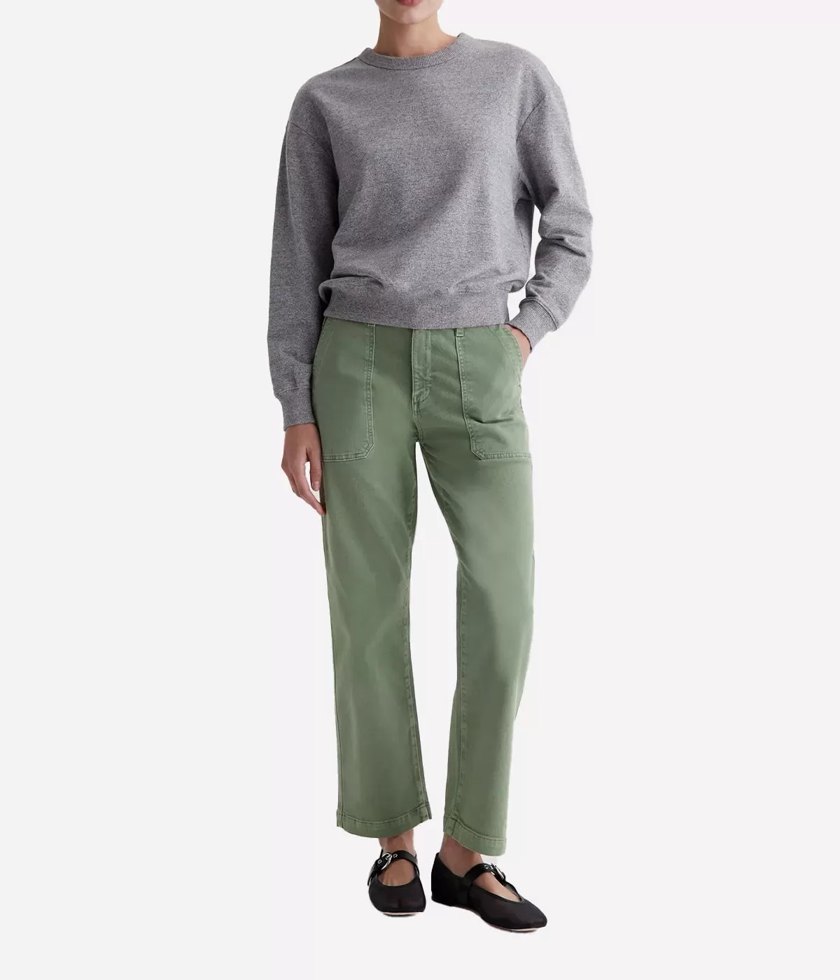 Analeigh High-Rise Straight Crop Jean in Sulfur Forest Pike