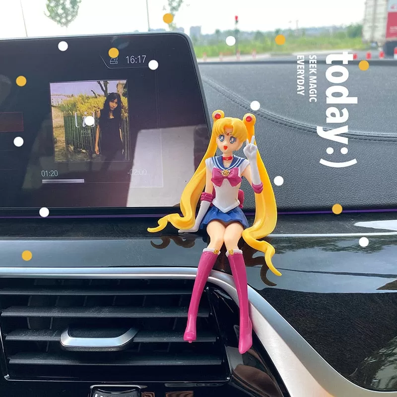 Anime Sailor Moon Beautiful Girl Action Figure Ornaments Balloon Car Accessories Auto Interior Air Outlet Decoration Girls Gifts