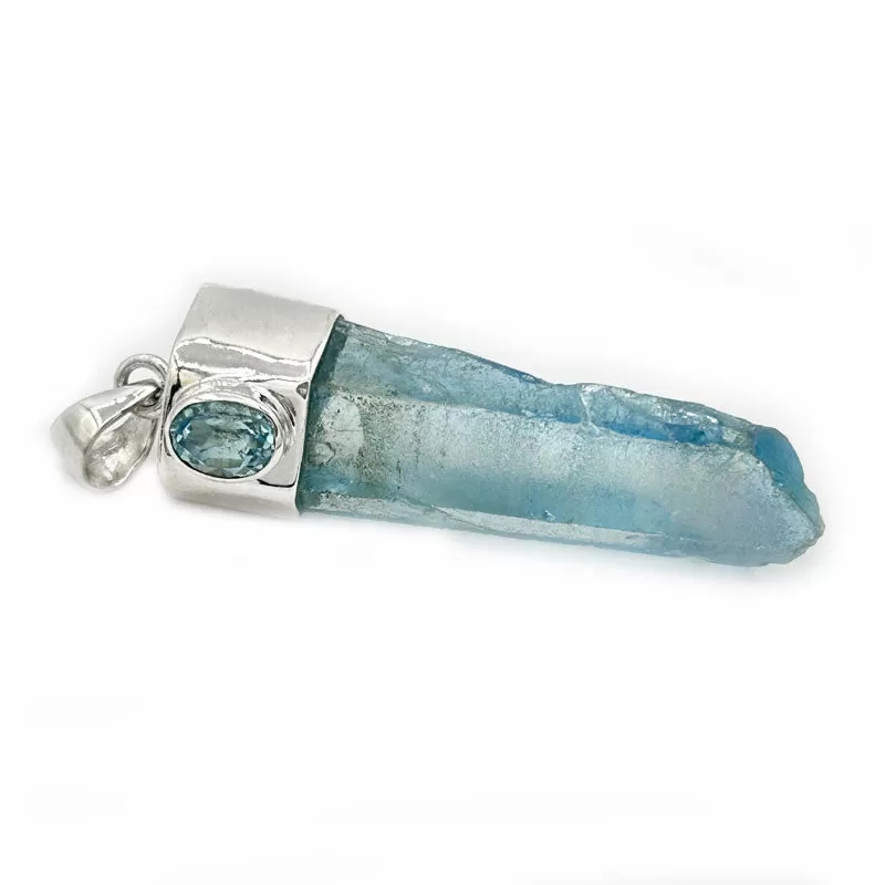 Aqua Aura Blue Topaz Pendant (C)