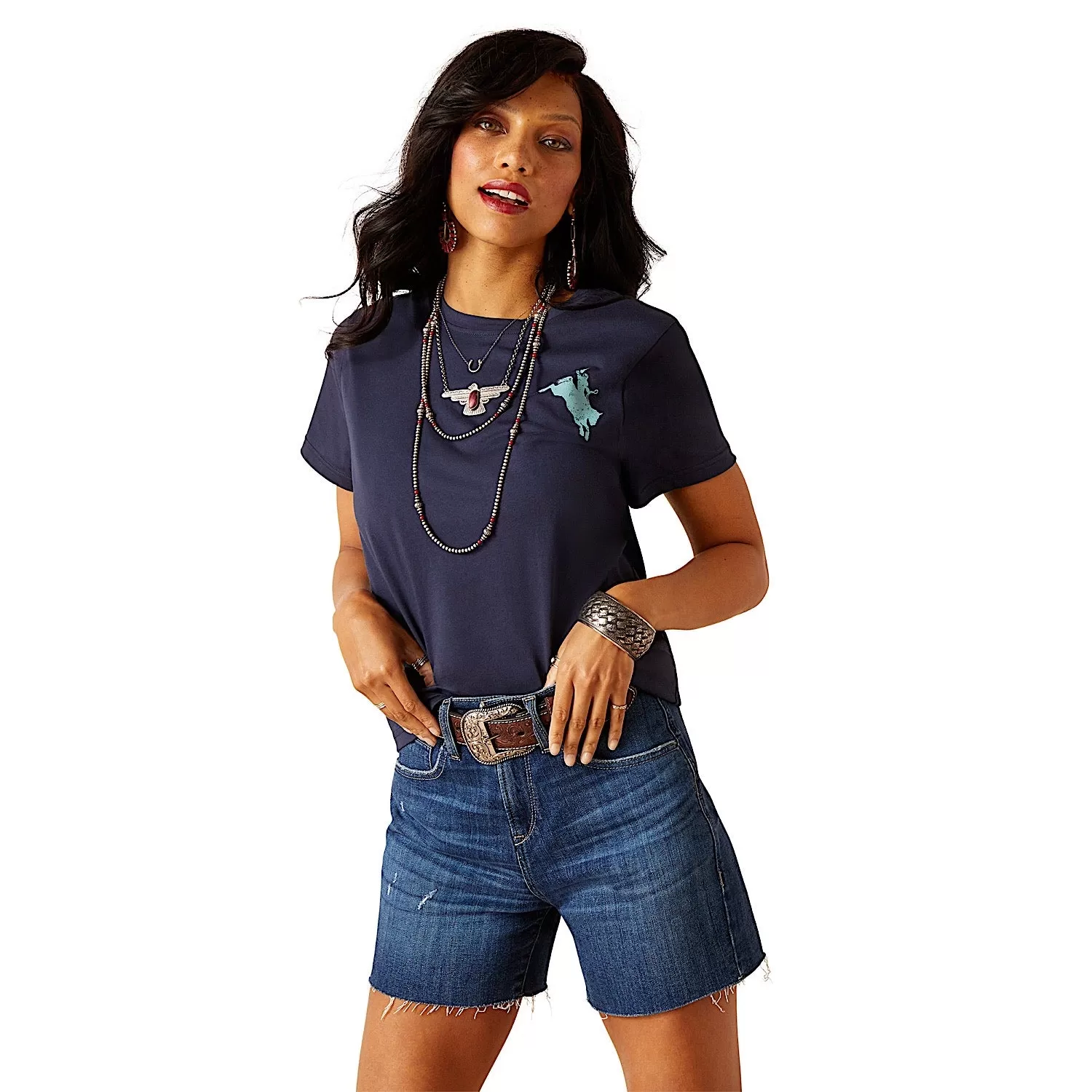 Ariat Women's Bronco T-Shirt Navy