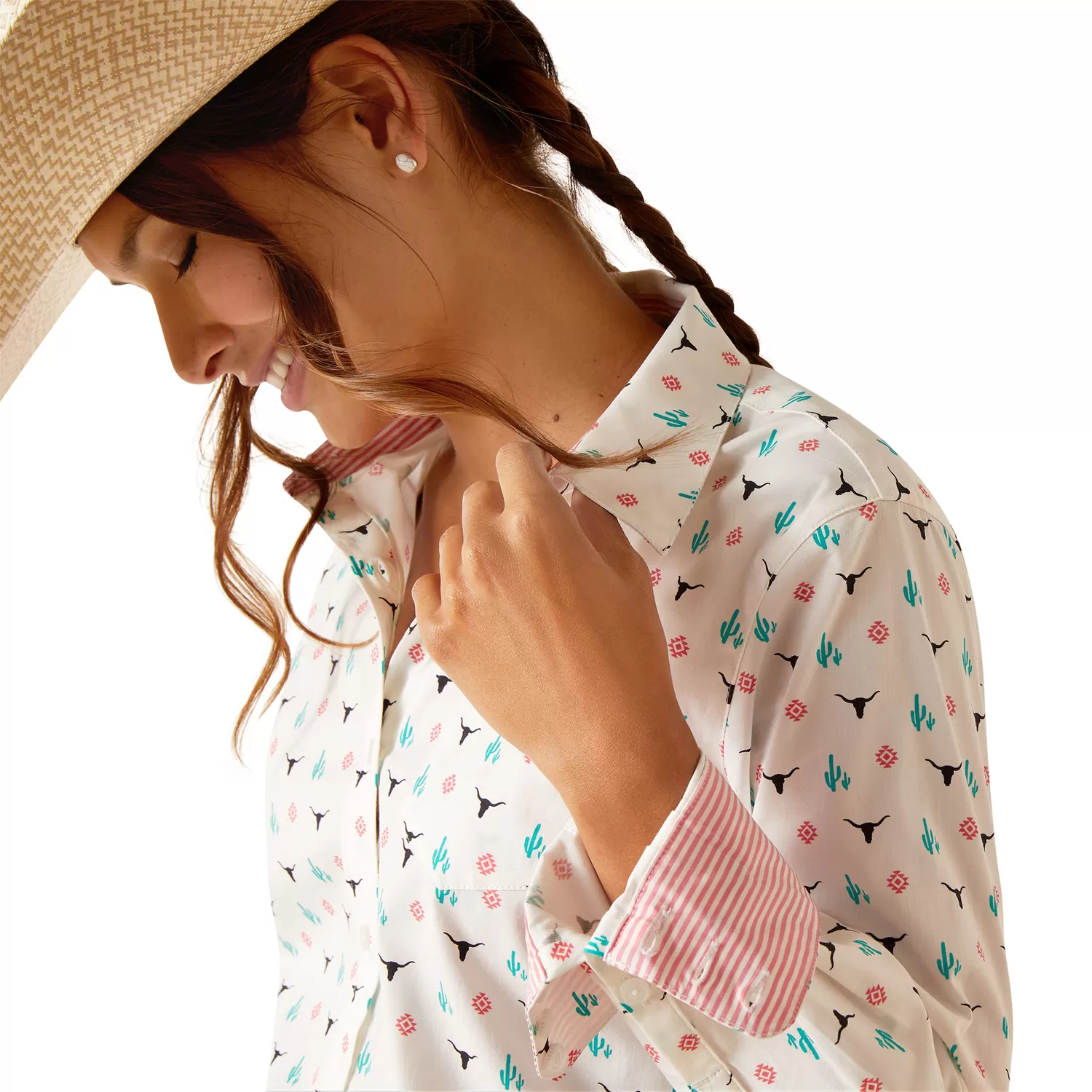 Ariat Women's Wrinkle Resistant Kirby Long Sleeve Shirt - Steer Garden