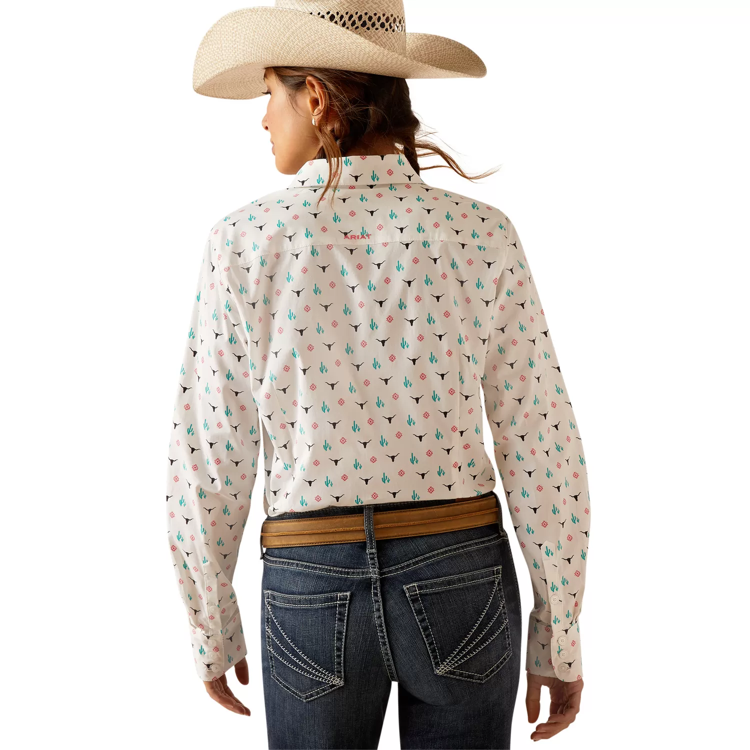 Ariat Women's Wrinkle Resistant Kirby Long Sleeve Shirt - Steer Garden