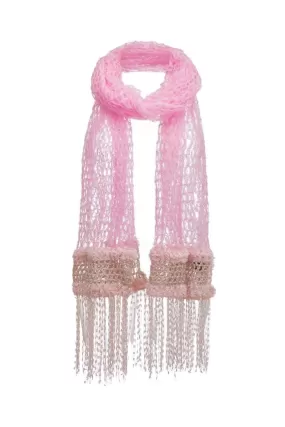 BABY PINK CASHMERE HANDMADE KNITTED SHAWL