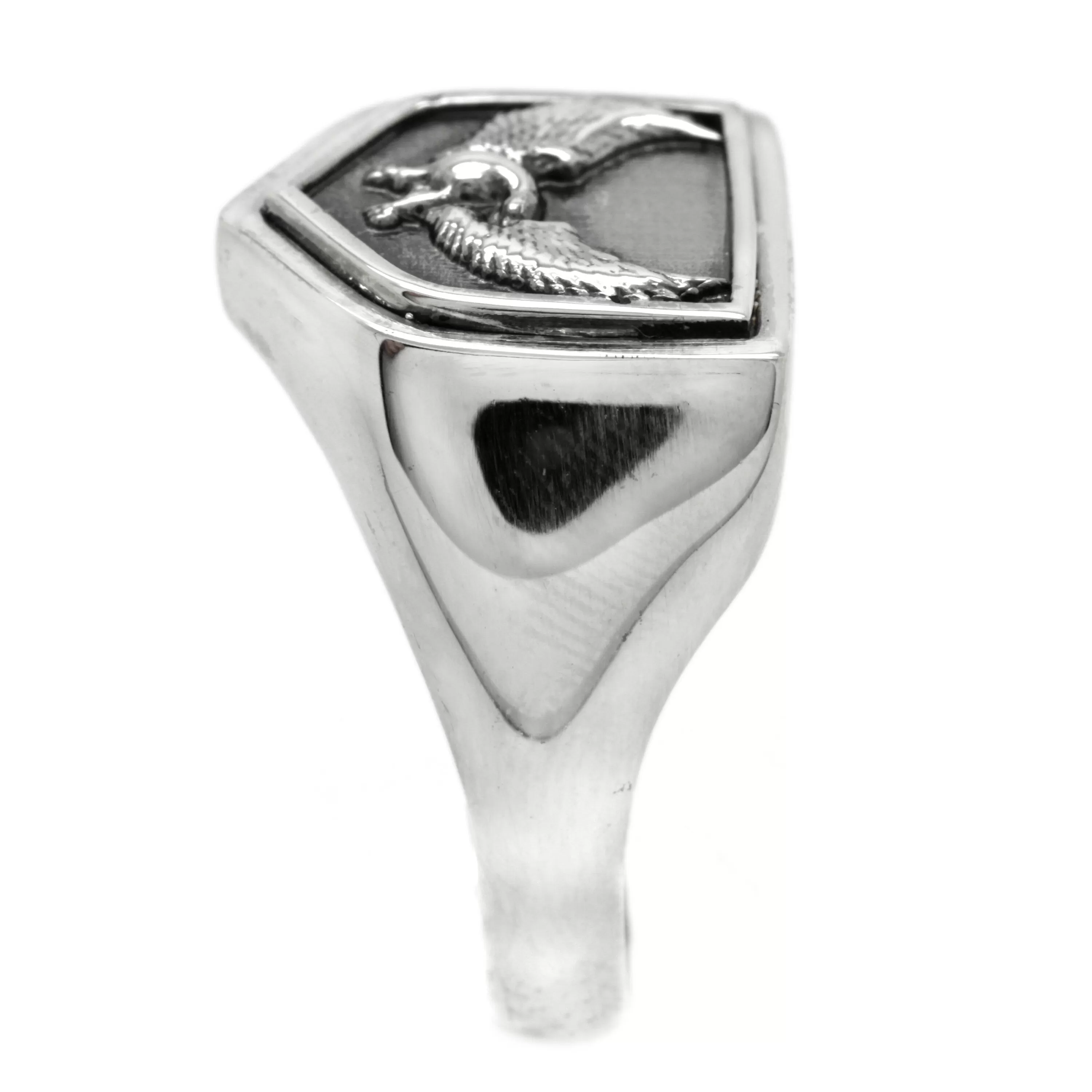 Bald Eagle Symbol Men Ring Silver 925