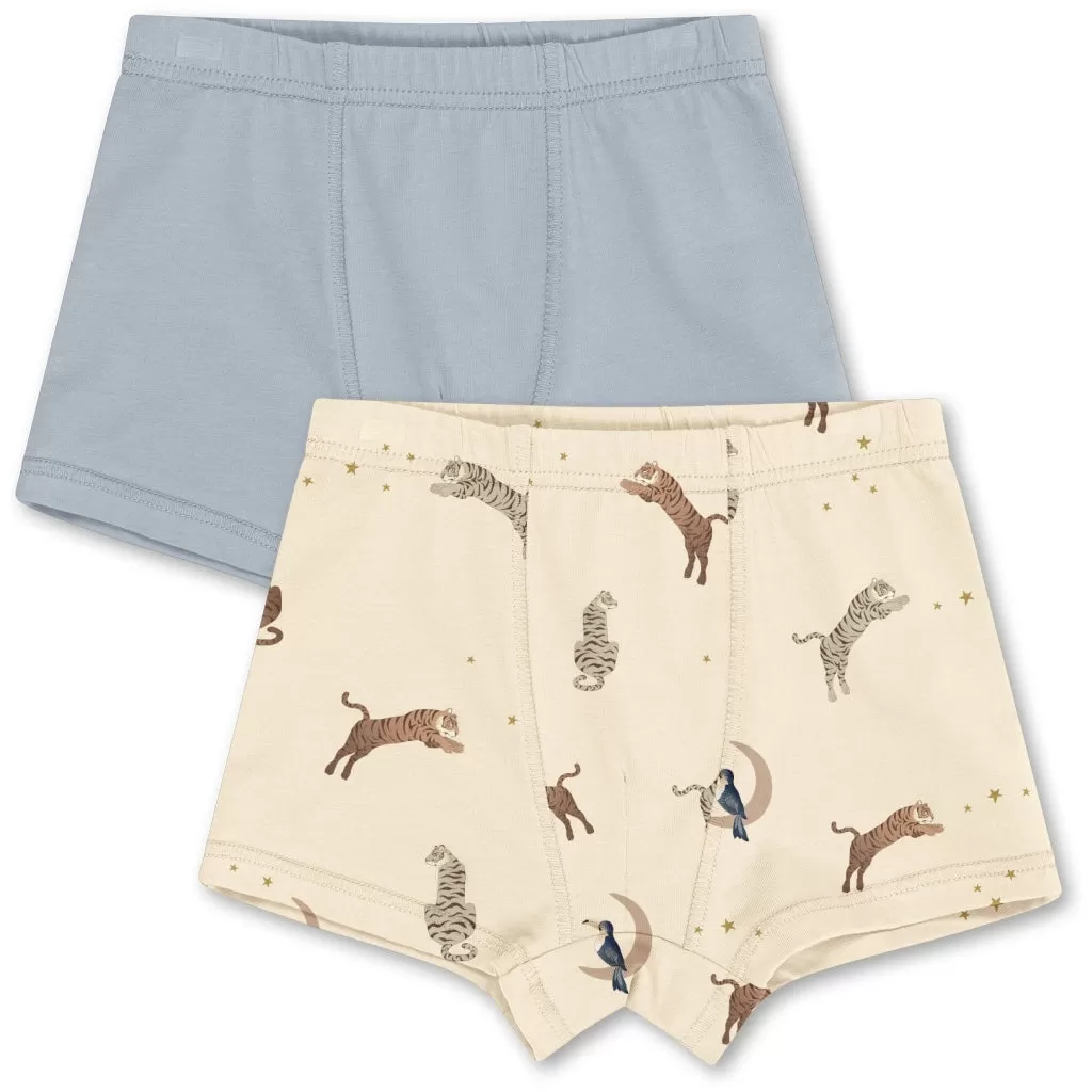 Basic 2 pack boy boxer gots - Roar/ Pearl Blue