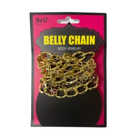 BE U | Big Belly Chain Body Jewelry Red Flowers