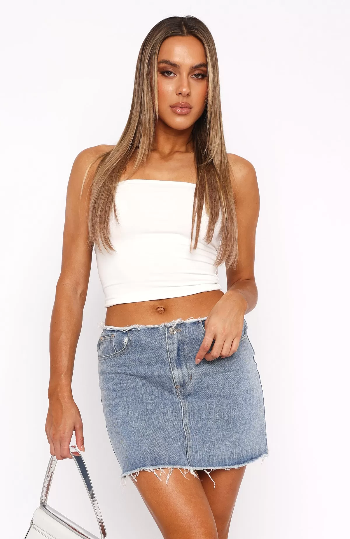 Be Without You Denim Mini Skirt Blue