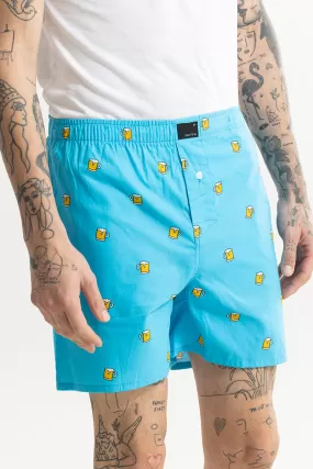 Beer Print Blue Boxer