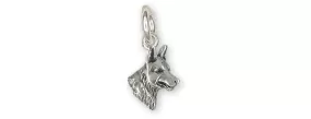 Belgian Malinois Jewelry Sterling Silver Handmade Belgian Malinois Charm  BMA1H-C