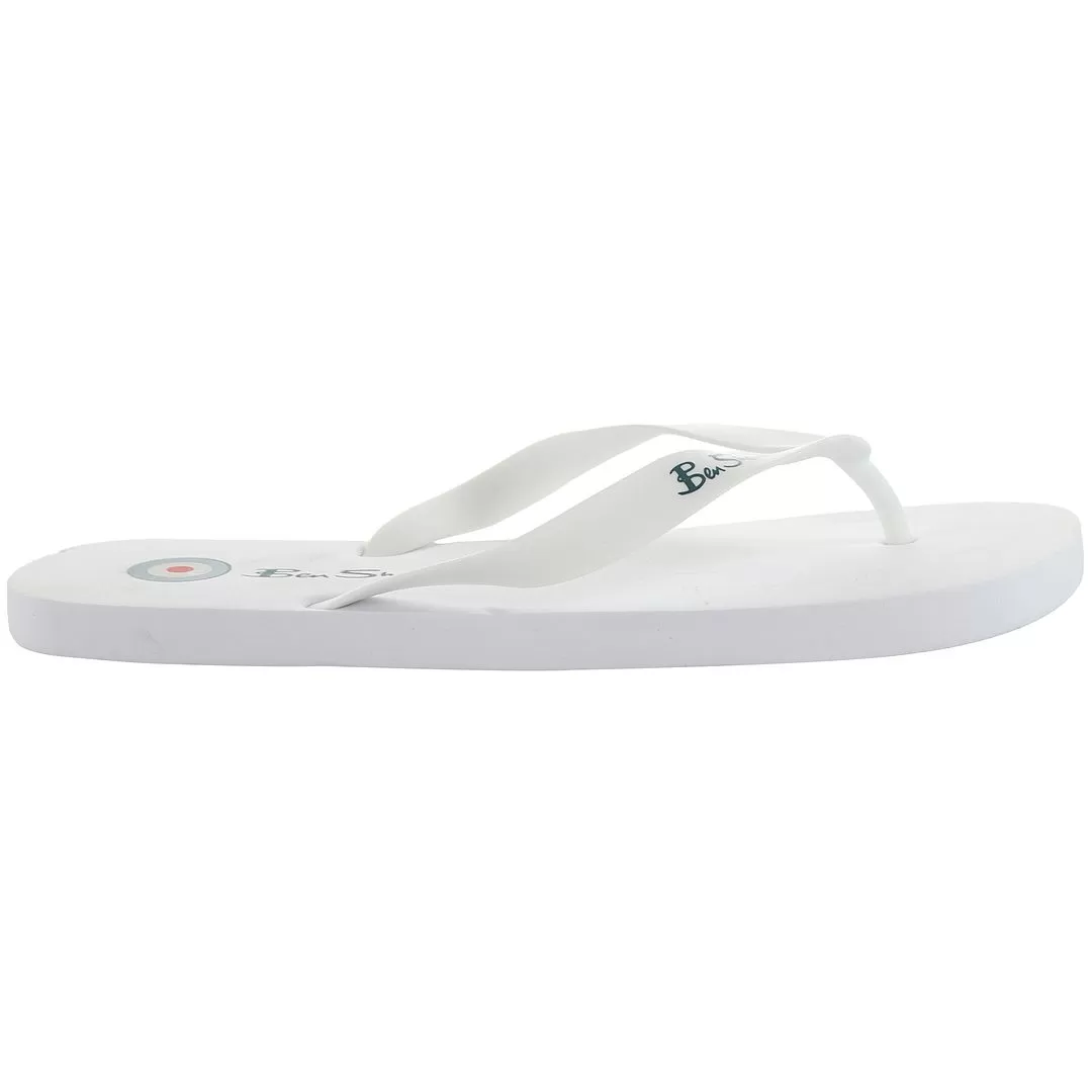 Ben Sherman Mens White Flip-Flops