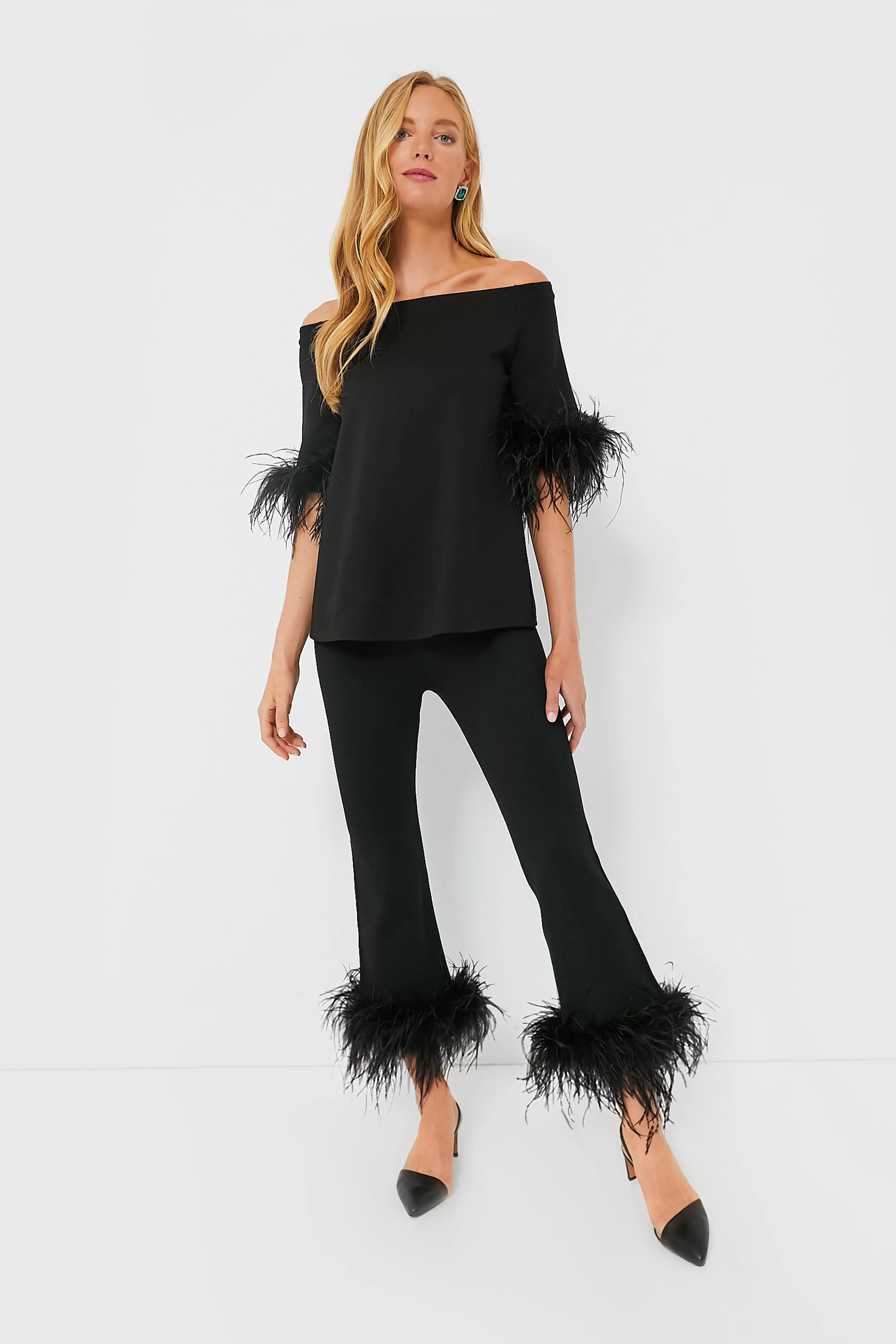 Black Feather Miranda Off The Shoulder Blouse