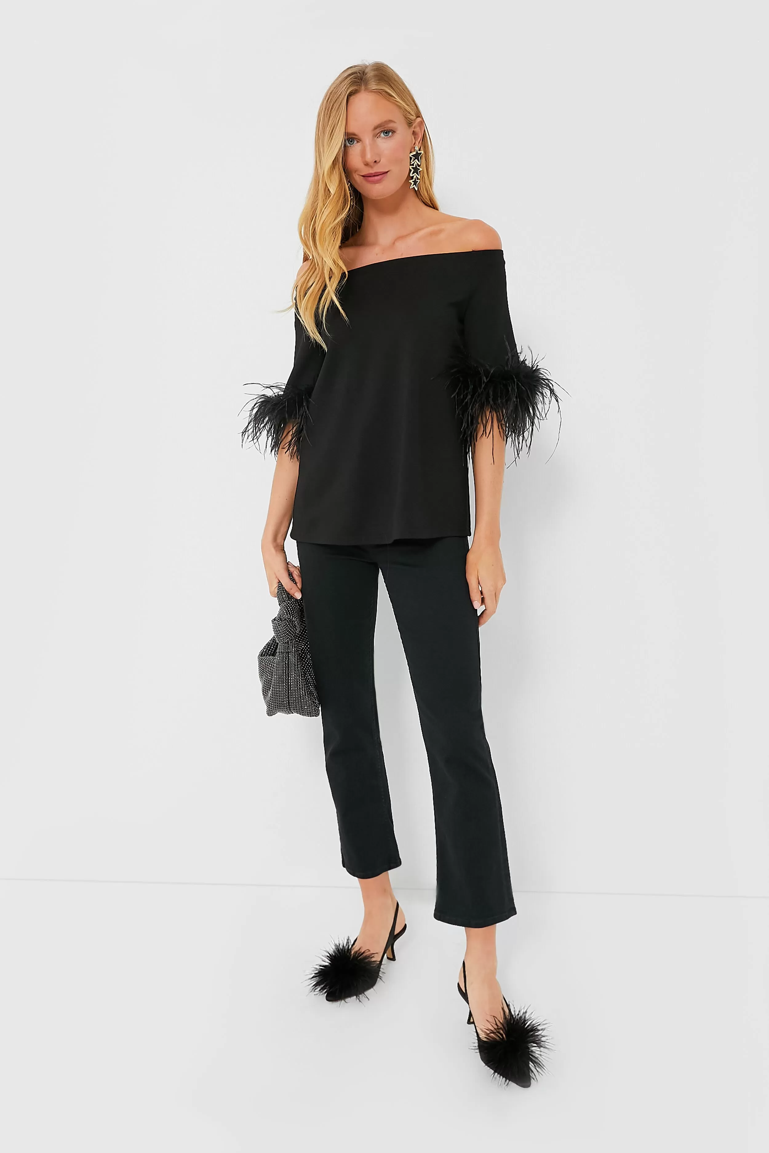 Black Feather Miranda Off The Shoulder Blouse