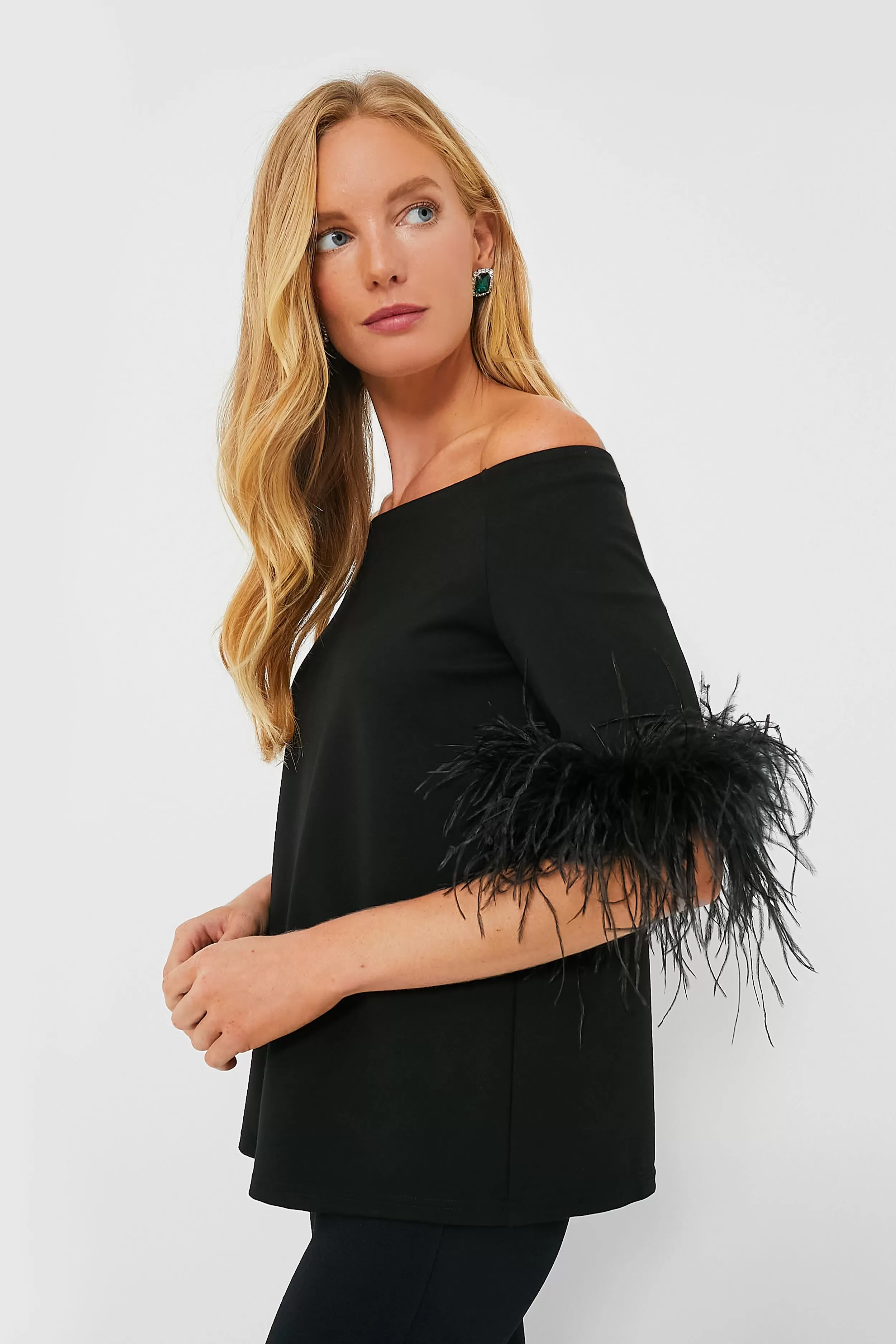 Black Feather Miranda Off The Shoulder Blouse