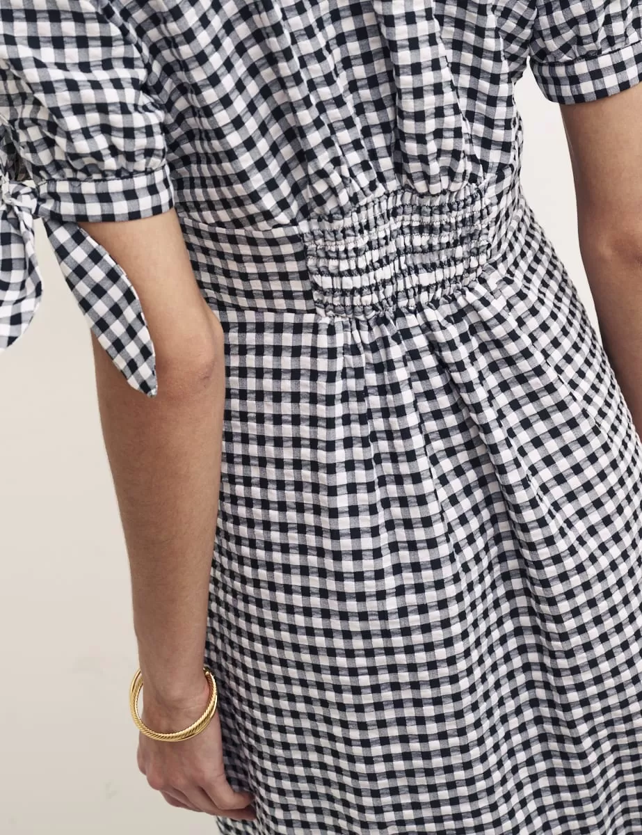 Black Gingham Alexis Midi Tea Dress