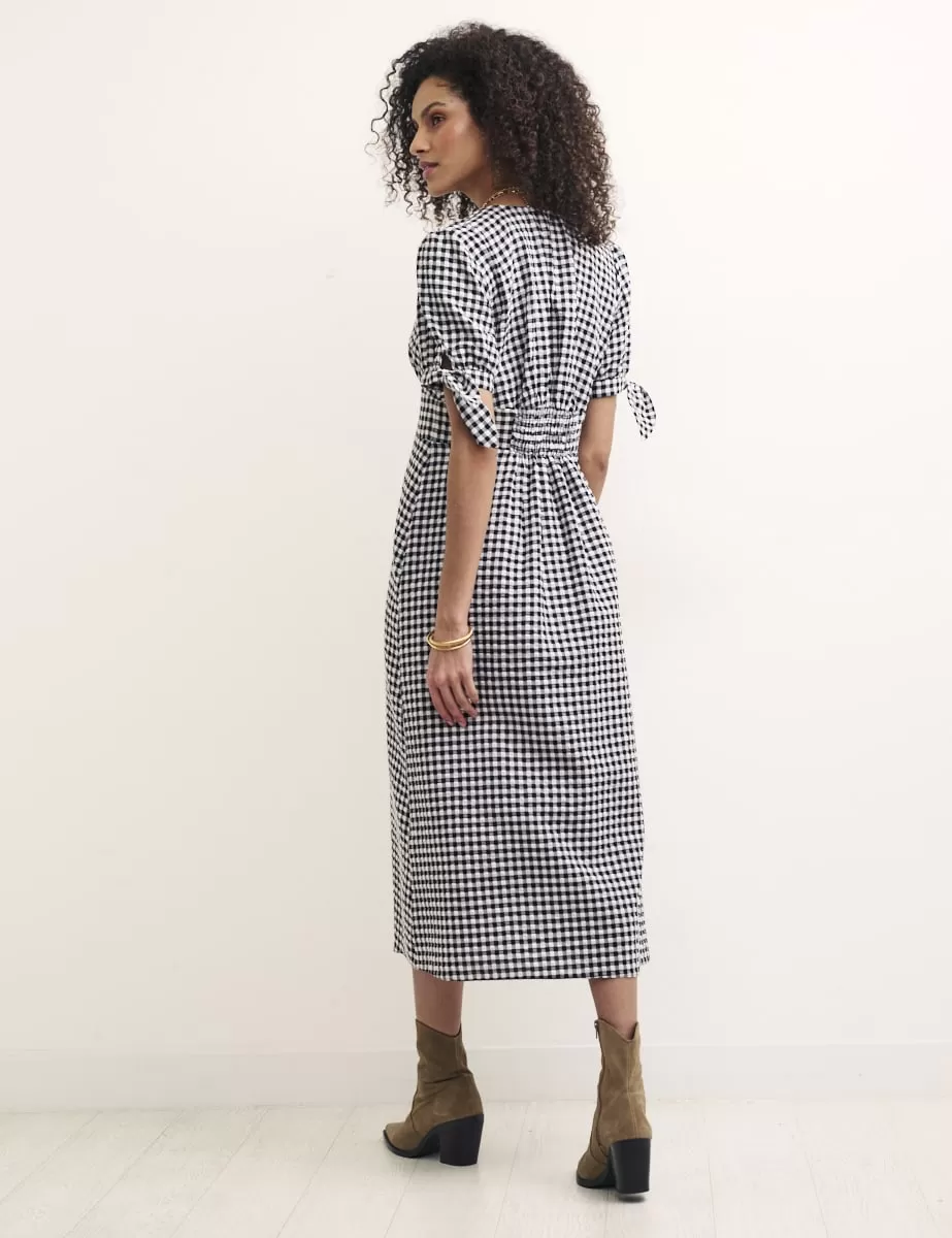 Black Gingham Alexis Midi Tea Dress