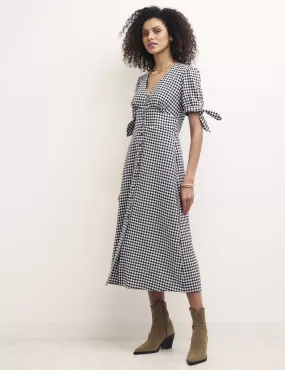 Black Gingham Alexis Midi Tea Dress