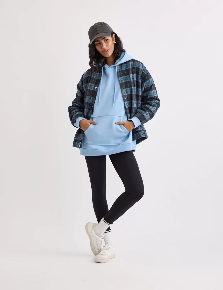 Blue Check Bomber Jacket