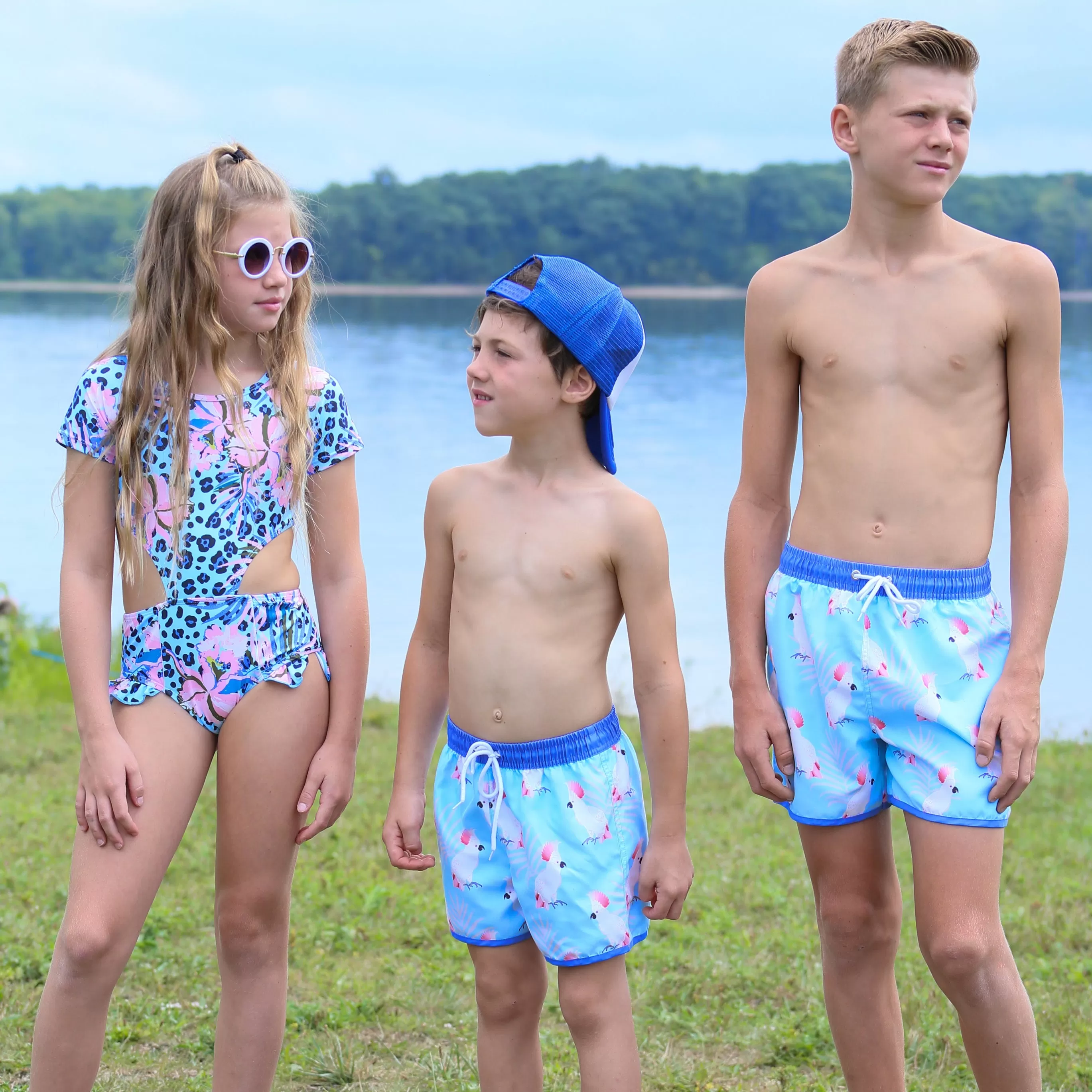 Blueberry Bay Emerald Toucan Bay Swim Trunks