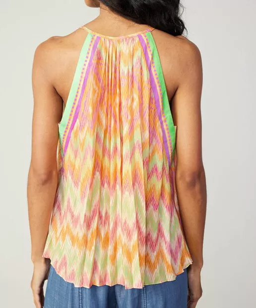 Boho Halter Neck Top - Orange Multi