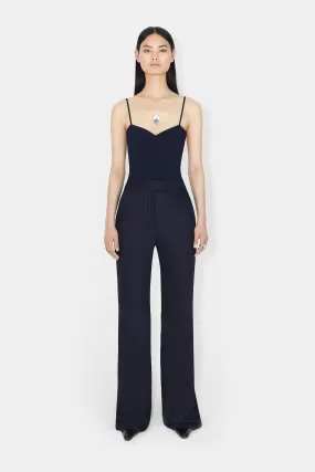 Boyfriend Trousers - Midnight & Creme Pinstripe